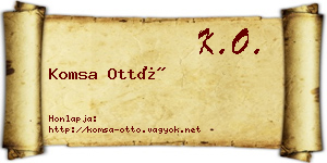 Komsa Ottó névjegykártya